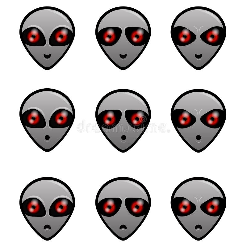 Terrified Gray Alien Expression Stock Vector Illustration Of Grey Fear 128799455