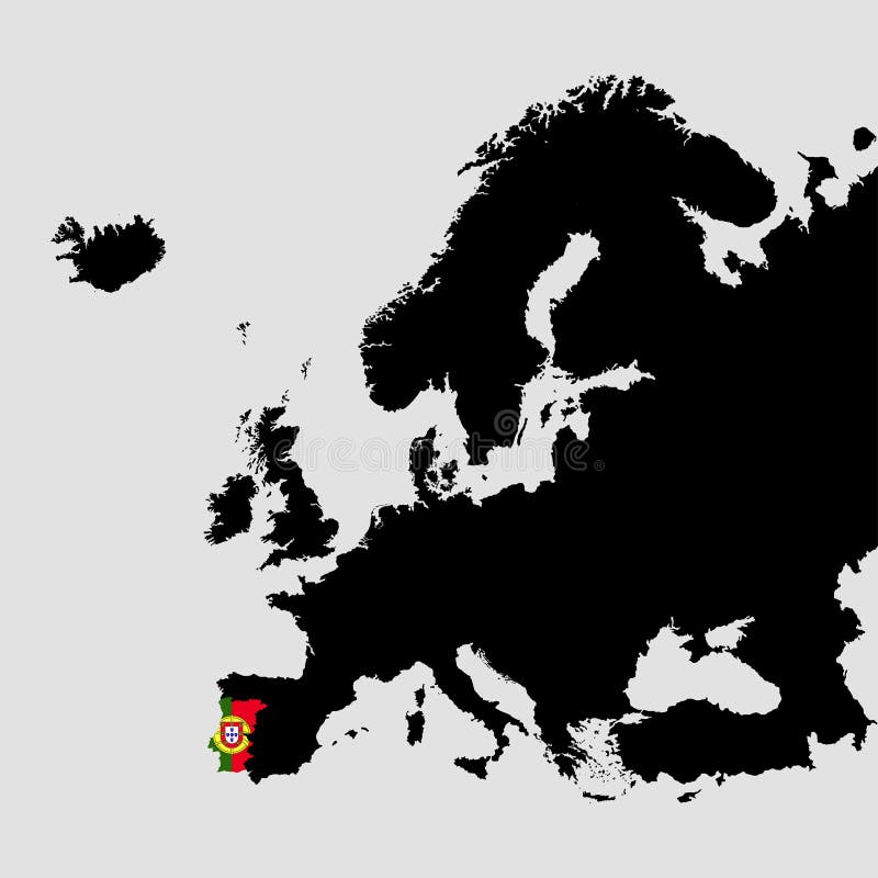 Território De Portugal No Mapa De Europa Em Um Fundo Cinzento Ilustração do  Vetor - Ilustração de cruz, cinzento: 110462601