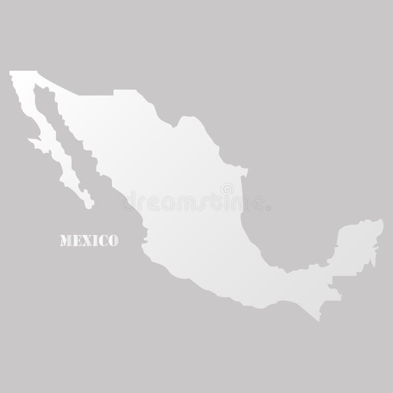 Mapa De México En Gris En Un Fondo Blanco Ilustración Del Vector