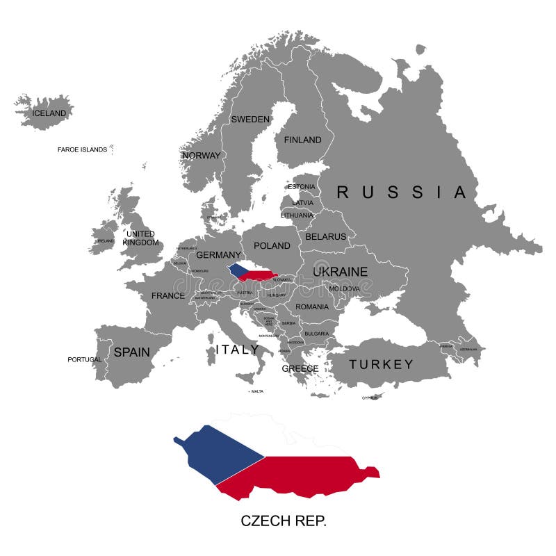 Territorio del continente di Europa La repubblica Ceca Paesi separati con le bandiere Lista dei paesi in Europa Priorità bassa bi illustrazione di stock Territorio del continente di Europa La repubblica Ceca Paesi separati con le bandiere Lista dei paesi in Europa Priorità bassa bi illustrazione di stock