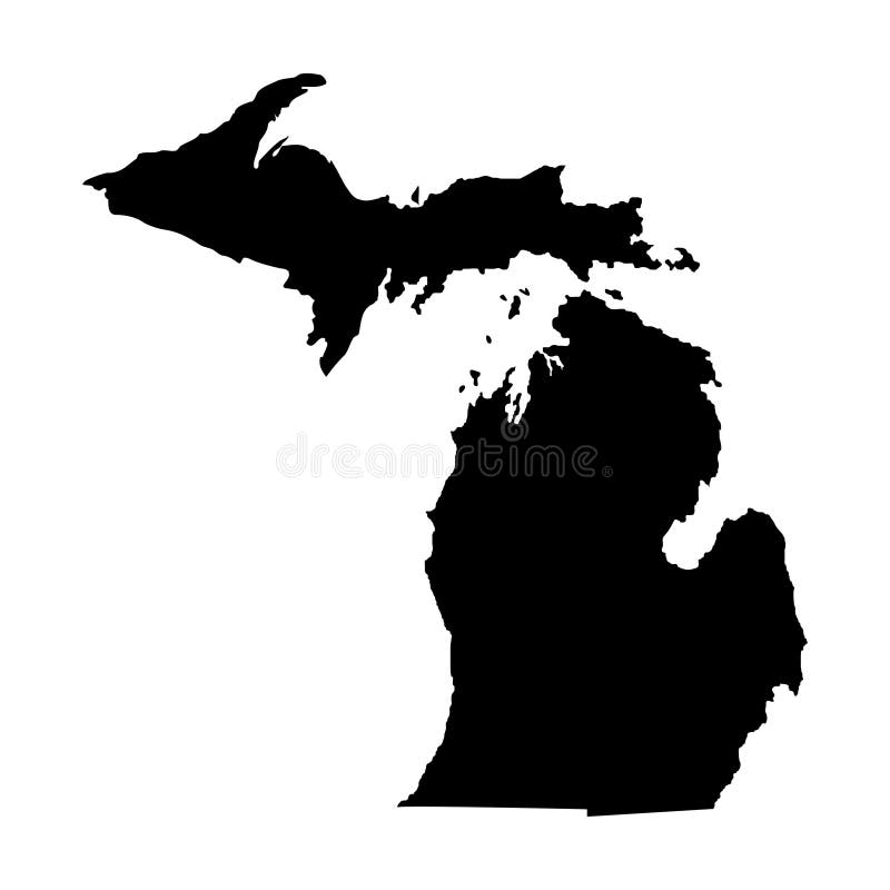 Territory of Michigan. White background. Vector illustration royalty free illustration