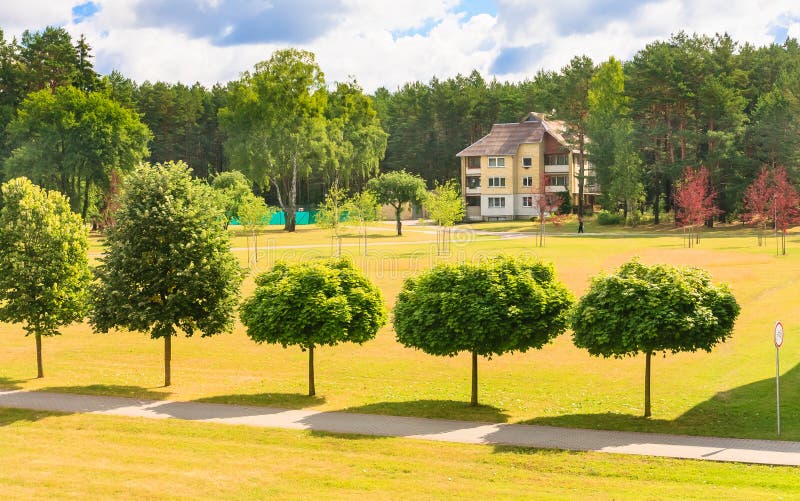 The territory of the sanatorium. Druskininkai, Lithuania