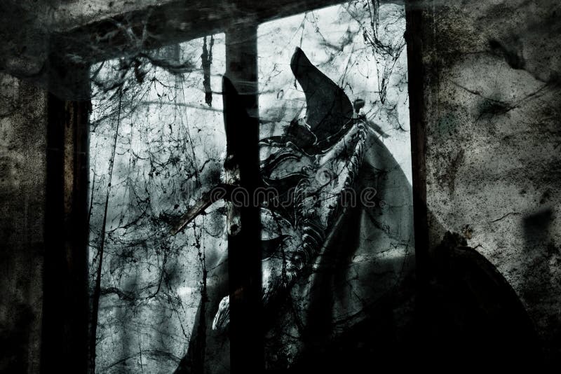 The devil at the window vector illustration