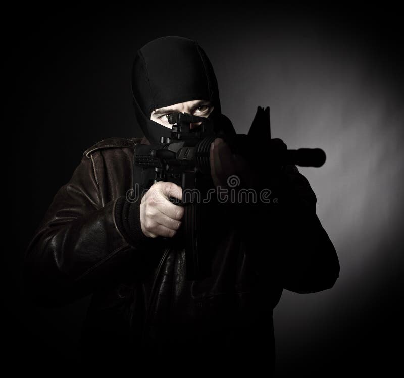 Terrorist portrait royalty free stock images