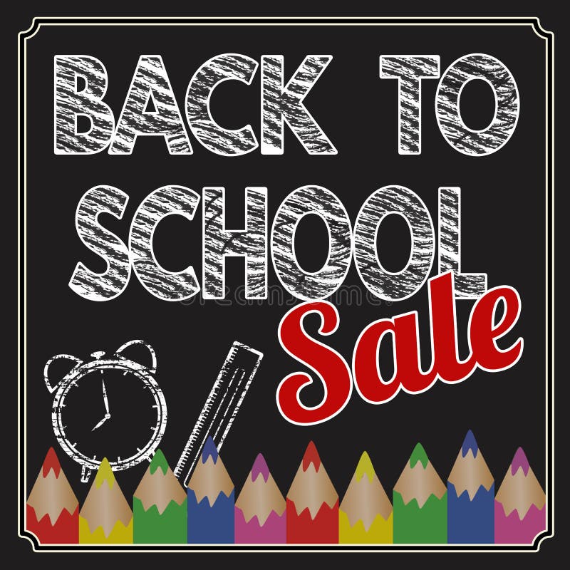 Terug naar de Affiche van de Schoolverkoop royalty-vrije illustratie Terug naar de Affiche van de Schoolverkoop royalty-vrije illustratie