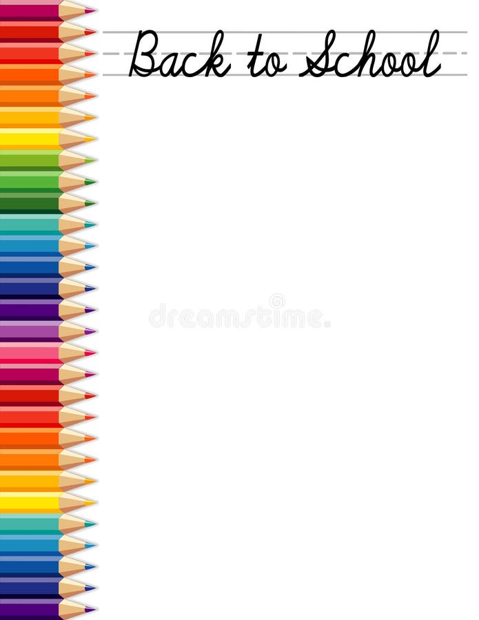 Back to school background with colored pencils. Copy space for posters, announcements, stationery, daycare, preschool, education, literacy, scrapbook projects. Isolated on white. EPS8 compatible. Back to school background with colored pencils. Copy space for posters, announcements, stationery, daycare, preschool, education, literacy, scrapbook projects. Isolated on white. EPS8 compatible.