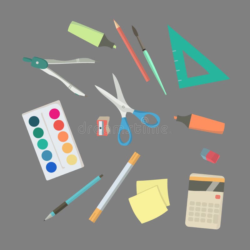 Terug naar School Toebehoren voor school Klaslokaal stock illustratie Terug naar School Toebehoren voor school Klaslokaal stock illustratie