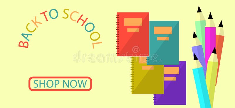 Terug naar van het Conceptenbunner van het Schoolonderwijs het Vlakke ontwerp royalty-vrije illustratie Terug naar van het Conceptenbunner van het Schoolonderwijs het Vlakke ontwerp royalty-vrije illustratie