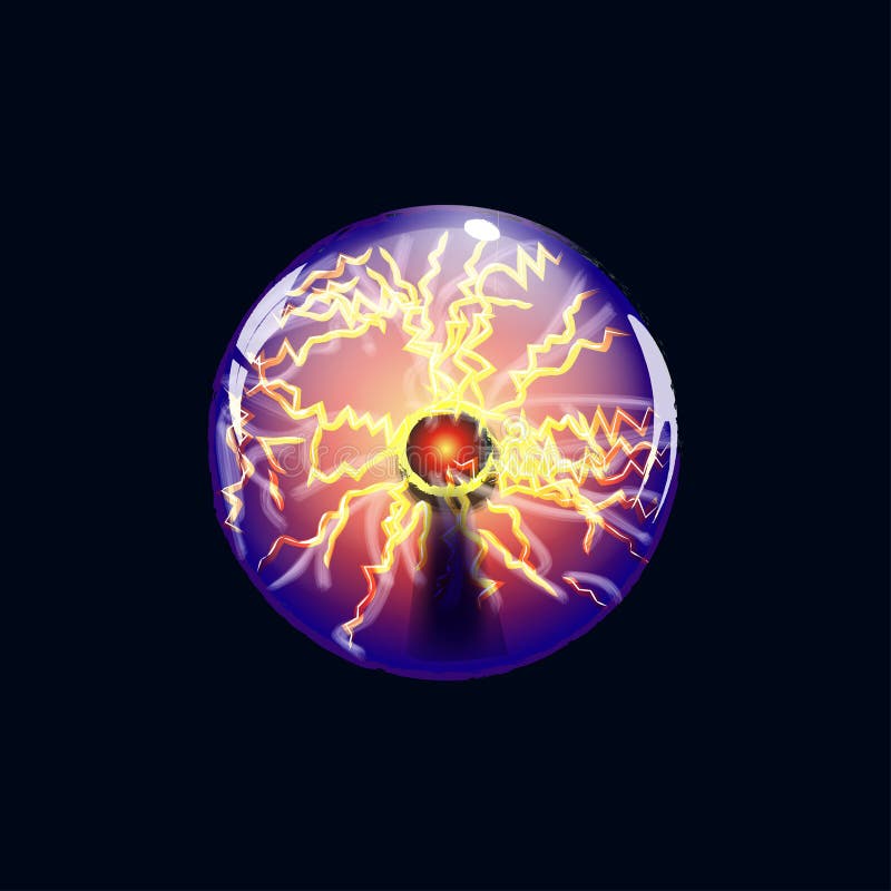 stock illustration tesla ball yellow lightning image