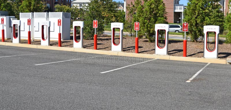 Tesla Charging Station Suburban Shopping Center 2