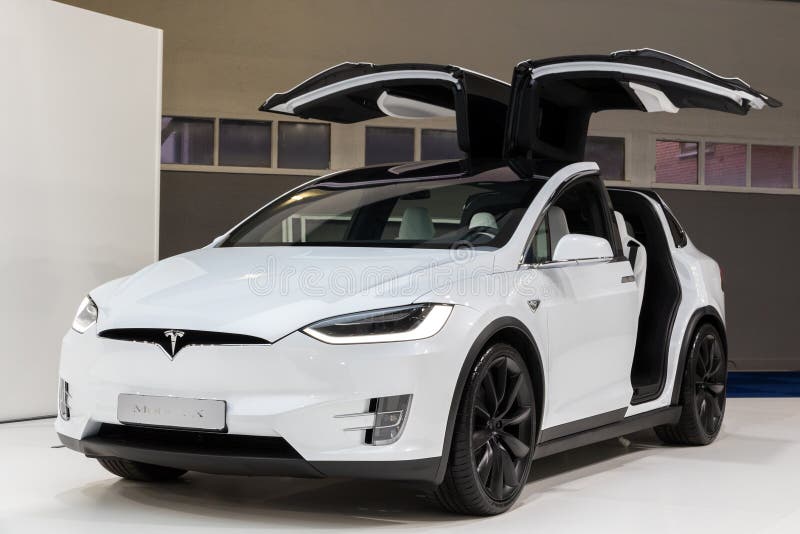 Tesla Model X Electric Luxury Crossover Suv Car Editorial Stock Photo