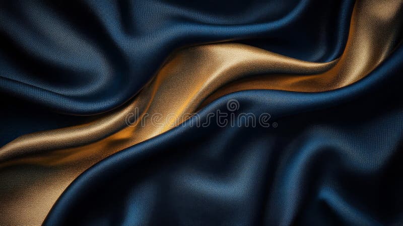Tessitura in tessuto metallico blu e oro illustrazione di stock