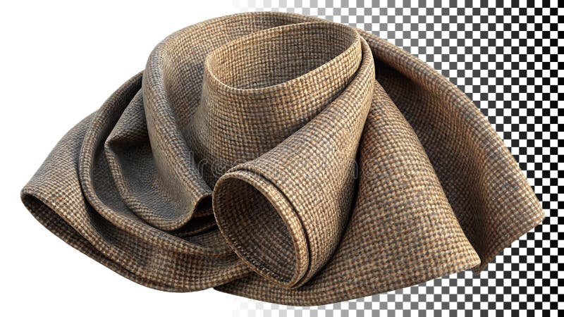 Tessuti di beige, con tessuto molato, pieghe neutre in tessuto e materiale versatile, con immagine trasparente Immagine Generative illustrazione di stock