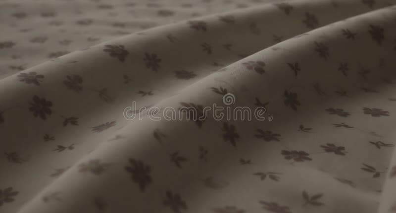 Tessuti di beige, piegati, con piccoli fiori e modello di struttura per foglie royalty illustrazione gratis