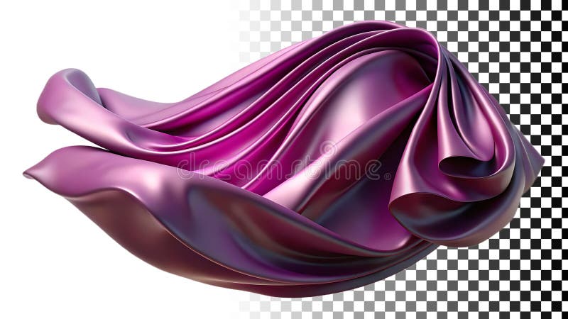 Tessuti di seta in porpora per forme eleganti e di moda con immagine trasparente Immagine Generative AI illustrazione di stock