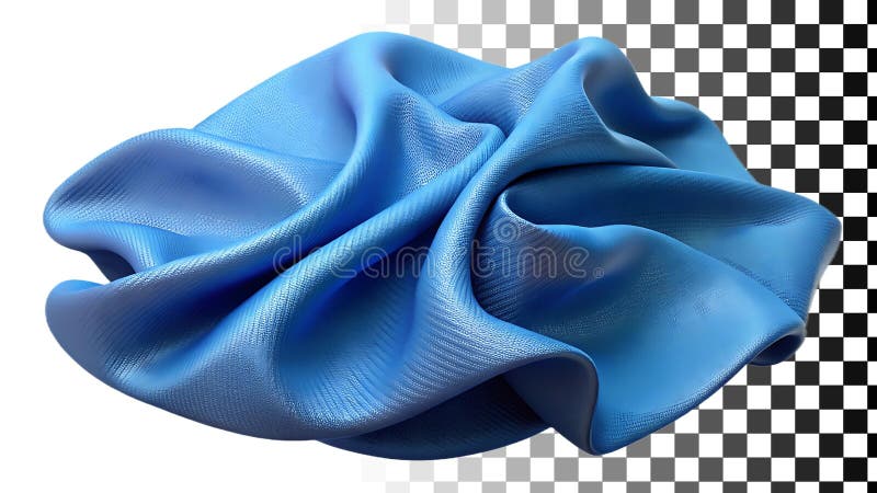 Tessuti di tessuto molato di colore blu e di materiale tonato freddo, immagine trasparente Immagine Generative AI illustrazione di stock
