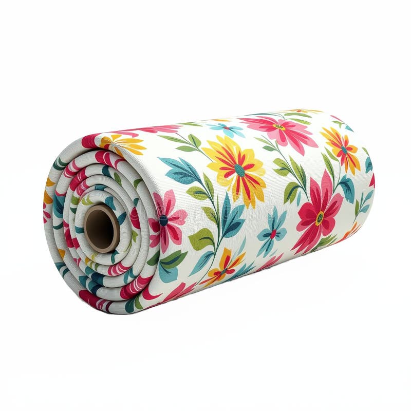 Tessuti laminati con motivo floreale colorato su fondo trasparente adatto al design o al decoro tessili illustrazione di stock