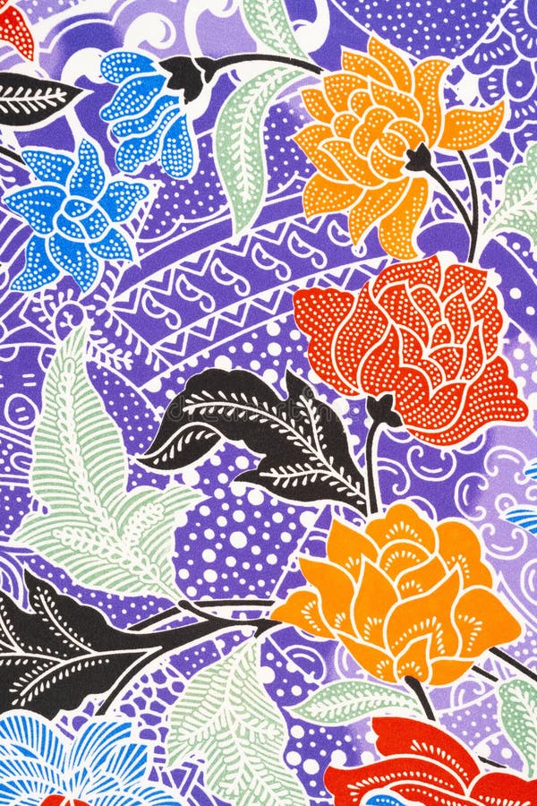 Tessuto in tessuto di batik colorato illustrazione vettoriale