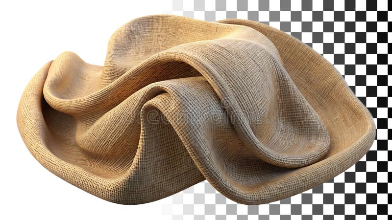 Tessuto di tessuto molato in tessuto di beige e materiale tonato neutro con immagine trasparente Immagine Generative AI illustrazione di stock