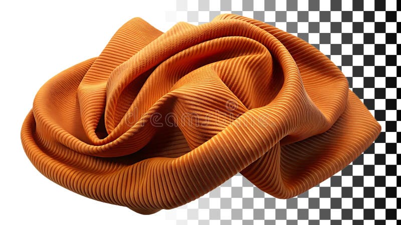 Tessuto di stoffa avvolta in arancione di tessuto e di materiale a colori caldo Png immagine trasparente Generative AI illustrazione di stock