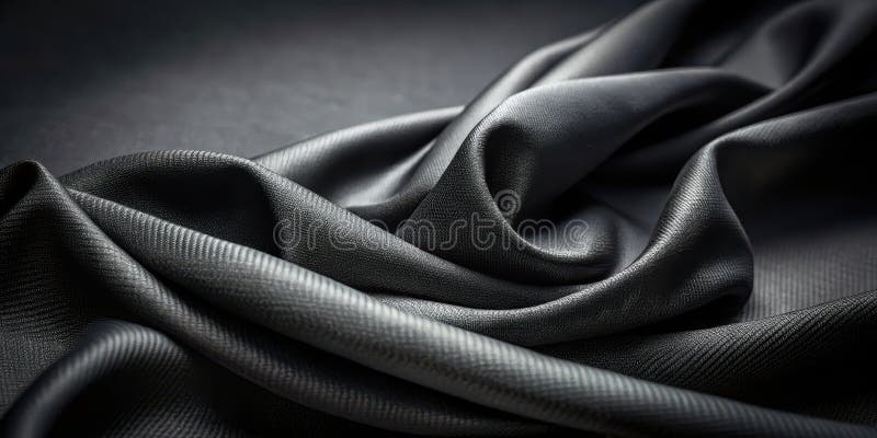 Tessuto grigio scuro decorato con una consistenza sottile e una guaina morbida. Generative AI illustrazione di stock
