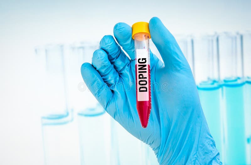 Test-tube With Blood Sample For DOPING Test Stock Photo 