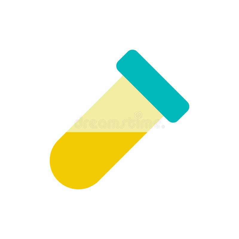 Test tube flat color ui icon vector illustration