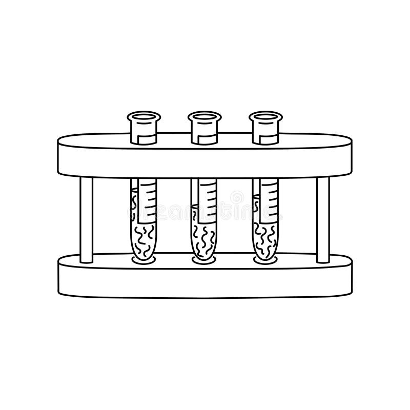 Test Tube Stand with Test Tubes Stock Vector Illustration of object