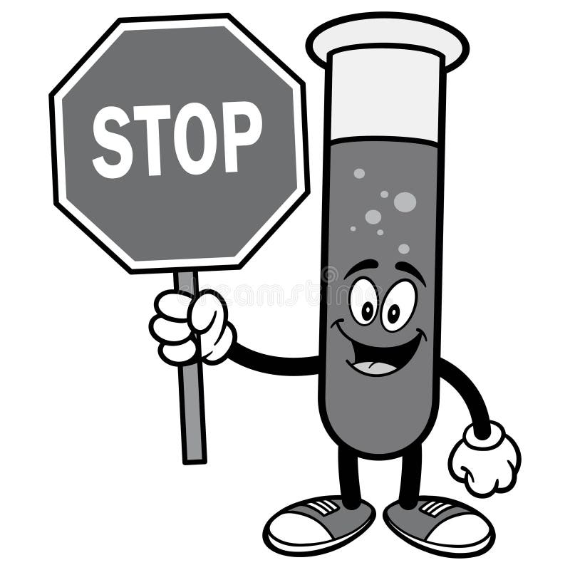 Test Tube with Stop Sign Illustration Stock Vector Illustration of