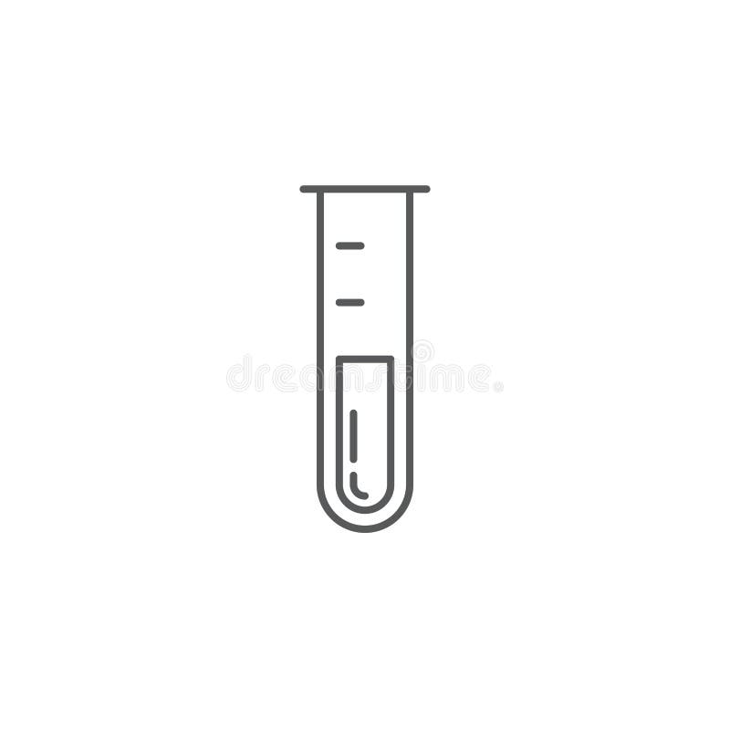 Test Tube Vector Icon Symbol Laboratory Isolated on White Background