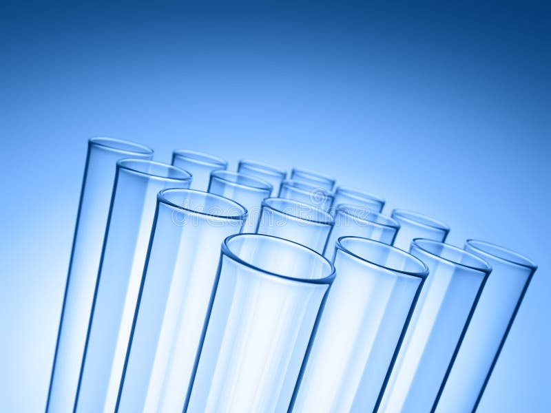Hundreds of Blue Test Tubes and a Pink One Stock Illustration