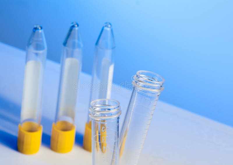 Test Tubes in Front of Test Tubes on Table in Laboratory Stock Image