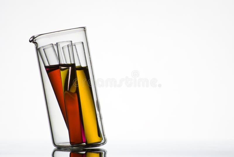 Test tubes in small glass container