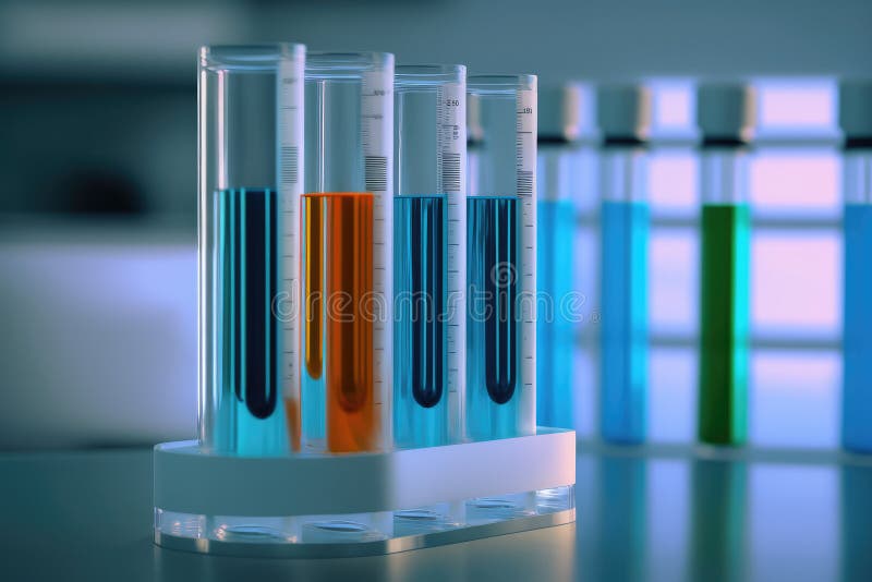 Test Tubes are on a Table in the Laboratory Stock Image Image of