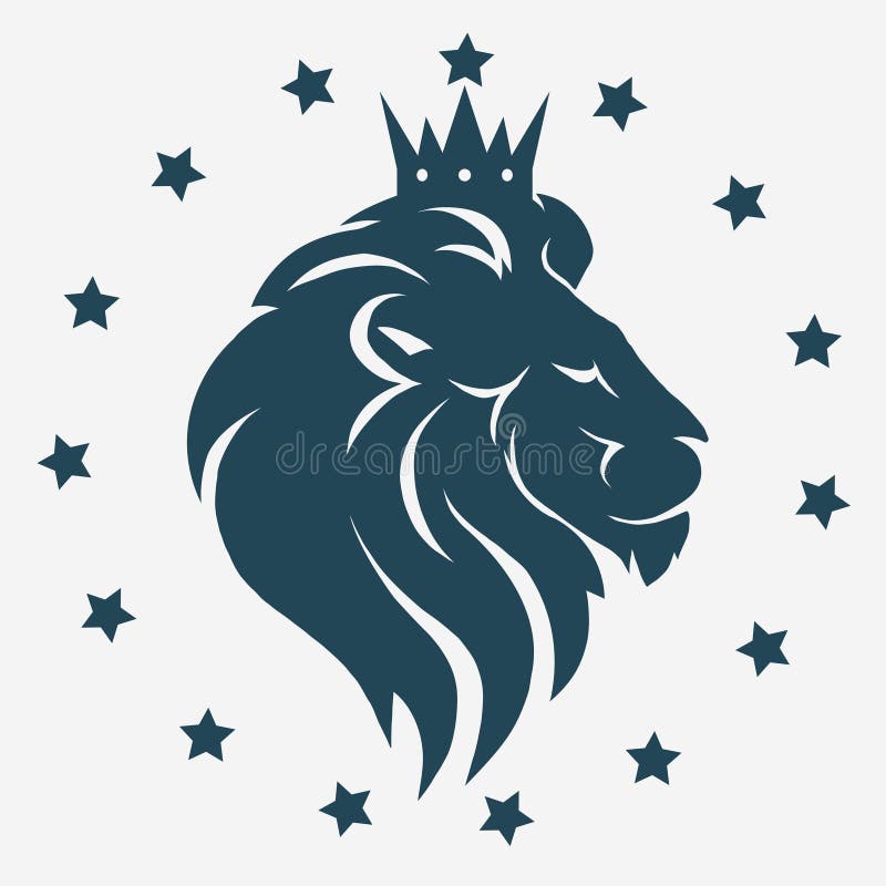 Testa del leone con il logo della corona royalty illustrazione gratis Testa del leone con il logo della corona royalty illustrazione gratis