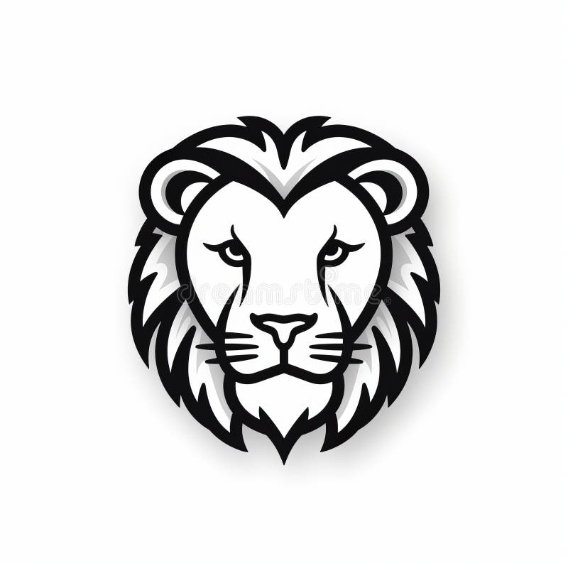 Testa di leone minimalista : un'icona americana audace e intricata royalty illustrazione gratis