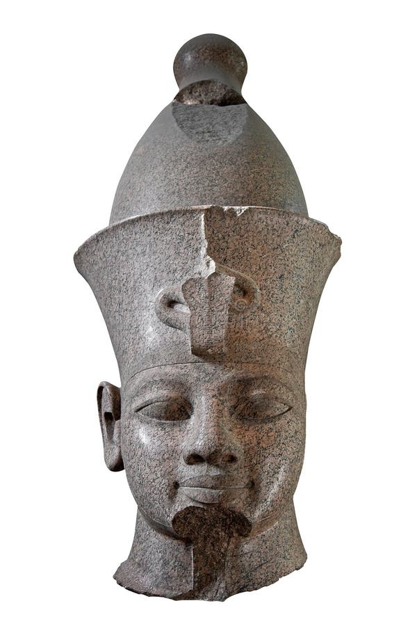 Testa di pietra nera di un pharaoh egiziano fotografia stock libera da diritti
