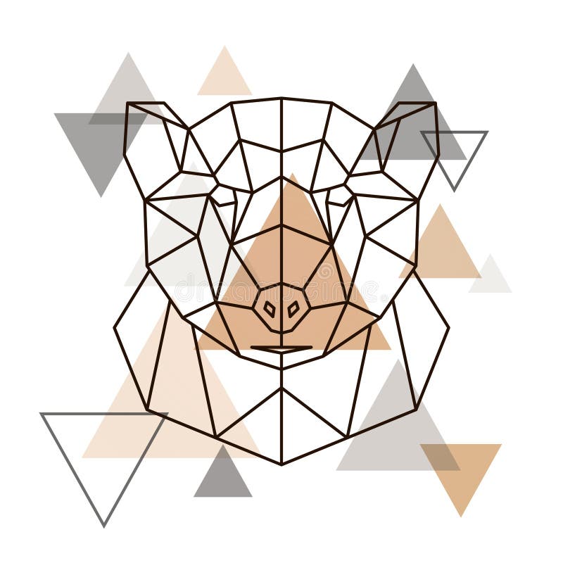 Testa geometrica astratta dell'orso grigio royalty illustrazione gratis Testa geometrica astratta dell'orso grigio royalty illustrazione gratis