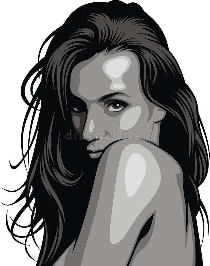 Testa stilizzata della ragazza piacevole (donne) dal mio sogno illustrazione vettoriale Testa stilizzata della ragazza piacevole (donne) dal mio sogno illustrazione vettoriale
