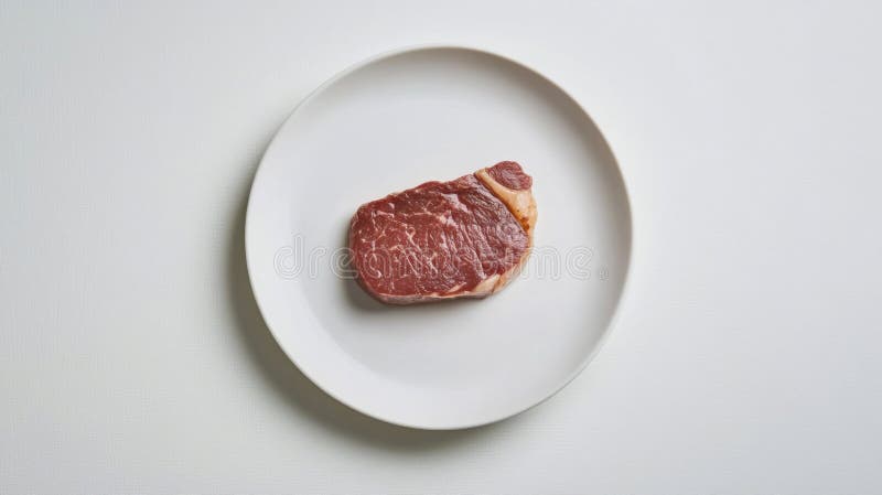 Testata di una bistecca cotta su una piastra bianca royalty illustrazione gratis