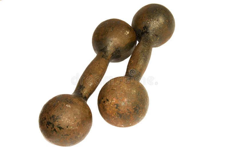 Teste di legno relative alla ginnastica arrugginite d'annata del ferro isolate su fondo bianco immagini stock libere da diritti Teste di legno relative alla ginnastica arrugginite d'annata del ferro isolate su fondo bianco immagini stock libere da diritti