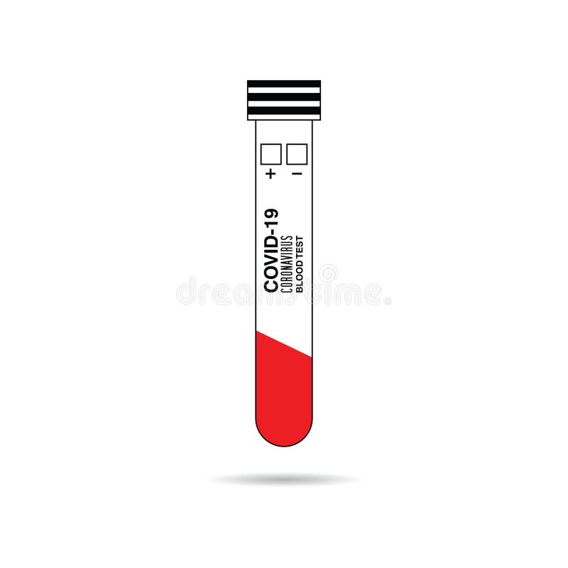 Teste do vírus corona com ilustração sanguínea