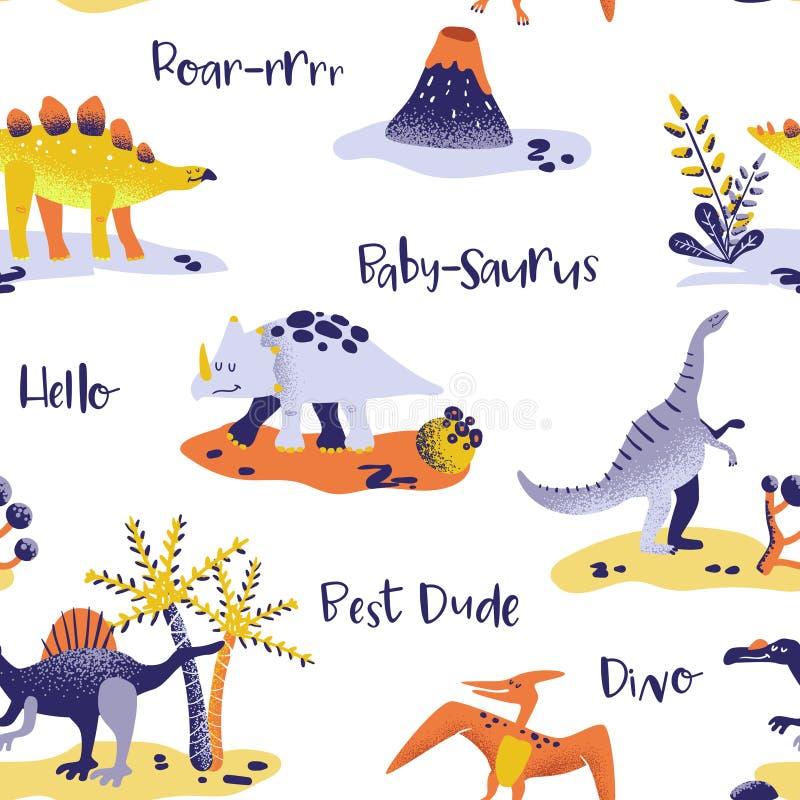 Ilustração Infantil De Um Dinossauro Roxo Ilustração do Vetor - Ilustração  de divertir, dino: 211501123