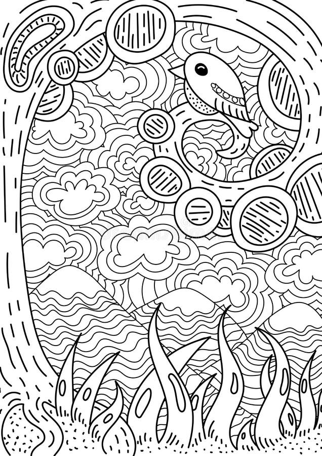 arte de linha de cogumelo e fundo de ilustração de tinta. detalhes do fungo  para livro de colorir adulto. desenho de linha preta. para livro de colorir,  pôster, vestuário, banner, plano de