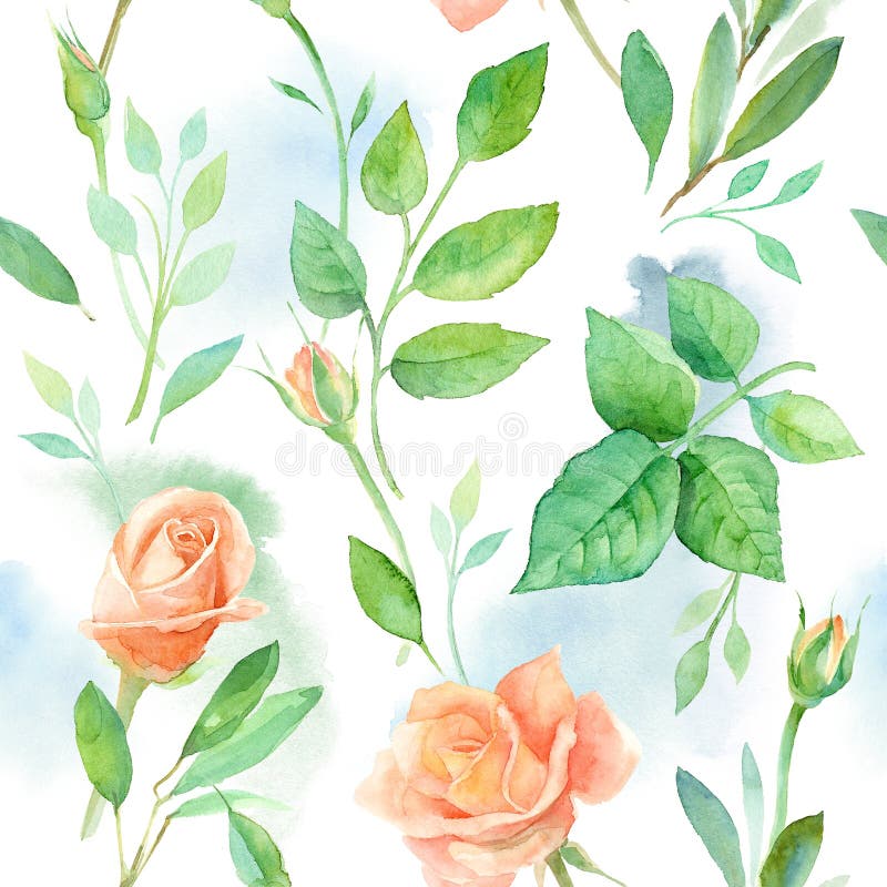 Aquarelle De Desenho De Aquarelle. Padrão De Fundo Sem Falhas. Textura De  Impressão Em Papel De Parede De Malha. Peão De Flor Opul Ilustração Stock -  Ilustração de campo, flor: 268243588