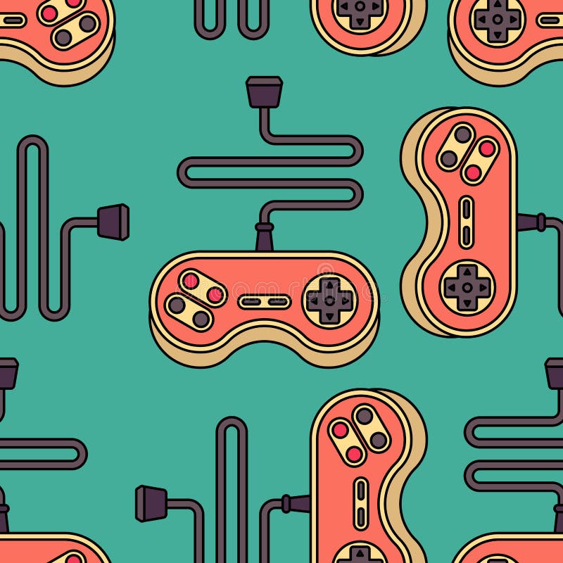 Padrão Sem Costura Do Joystick. Gamepad Moderno Brilhante De Jogos De  Desenho Animado Para Console Ou Pc. Geek Moderno. Decor Ilustração do Vetor  - Ilustração de divertimento, moda: 213235030