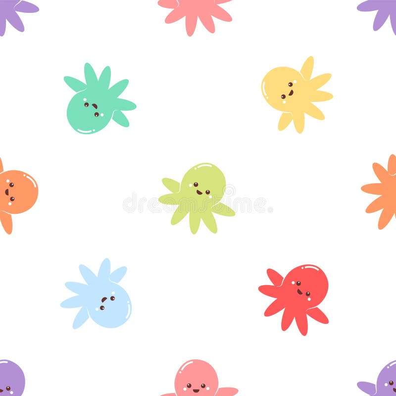 Teste padr?o bonito do polvo ilustração do vetor Teste padr?o bonito do polvo ilustração do vetor