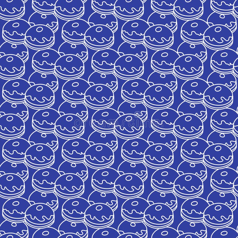 Teste padr?o sem emenda com an?is de espuma, Sufganiyah Alimento popular para o Hanukkah Feriado judaico Hanukkah ilustração royalty free Teste padr?o sem emenda com an?is de espuma, Sufganiyah Alimento popular para o Hanukkah Feriado judaico Hanukkah ilustração royalty free