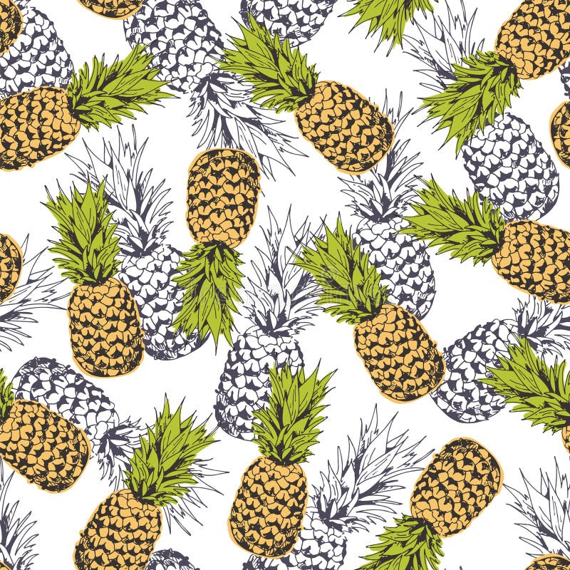 Teste padr?o sem emenda do abacaxi, fundo do vetor ilustração royalty free Teste padr?o sem emenda do abacaxi, fundo do vetor ilustração royalty free