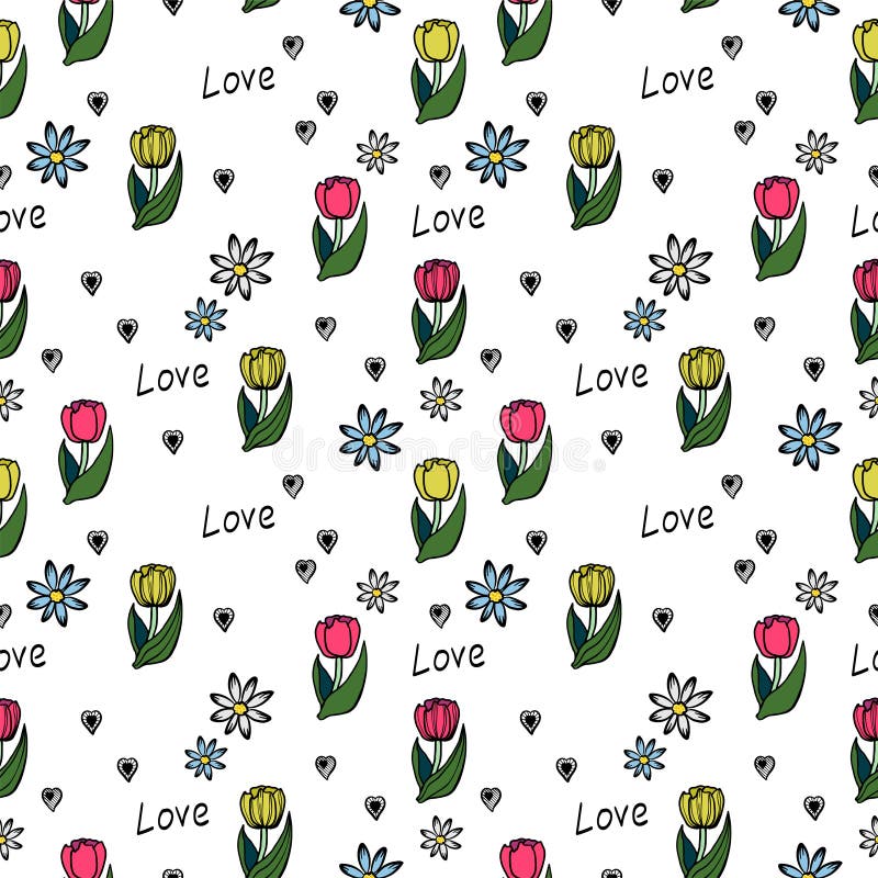 Teste padr?o sem emenda floral em um fundo branco ilustração stock Teste padr?o sem emenda floral em um fundo branco ilustração stock